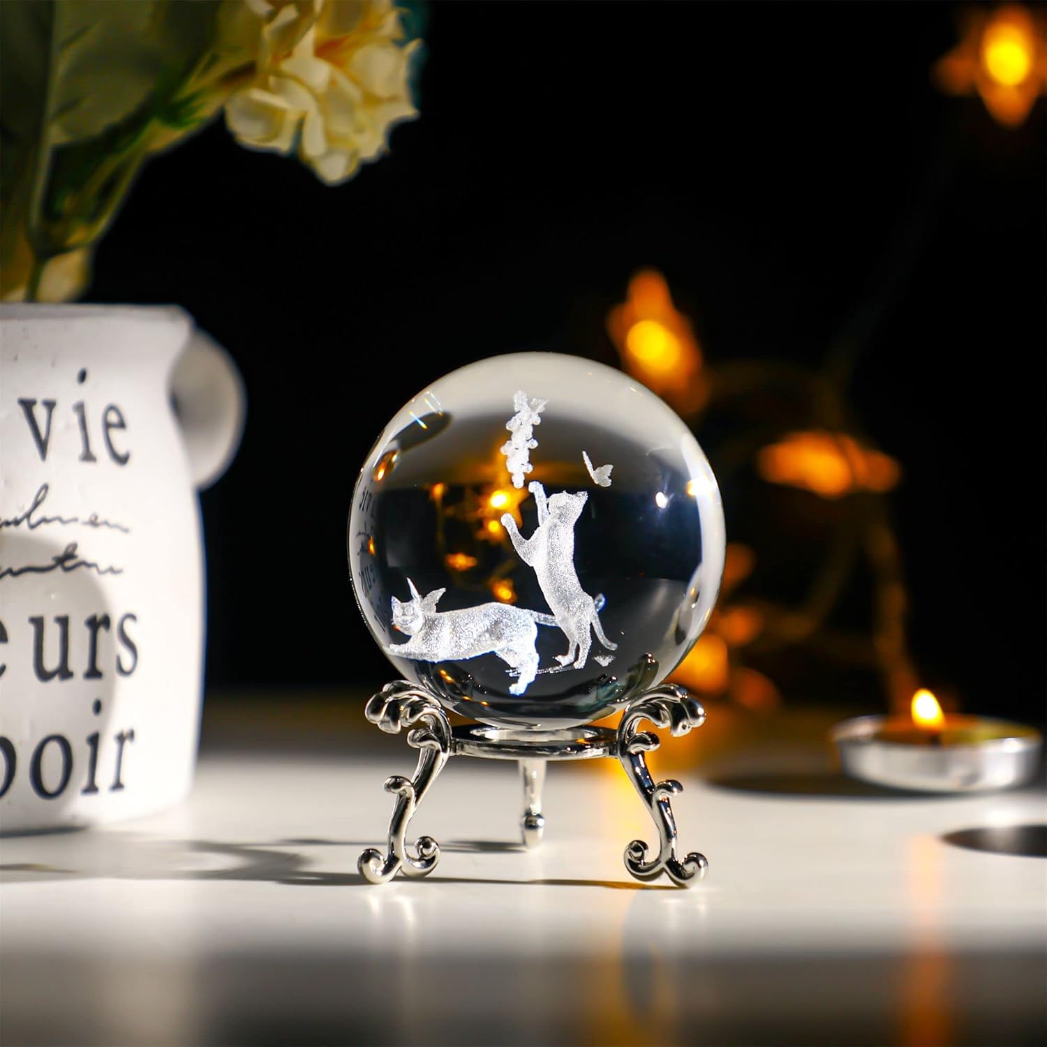 60mm Cat Crystal Ball with Met - 3D Printing Laser Cutting recension och pris