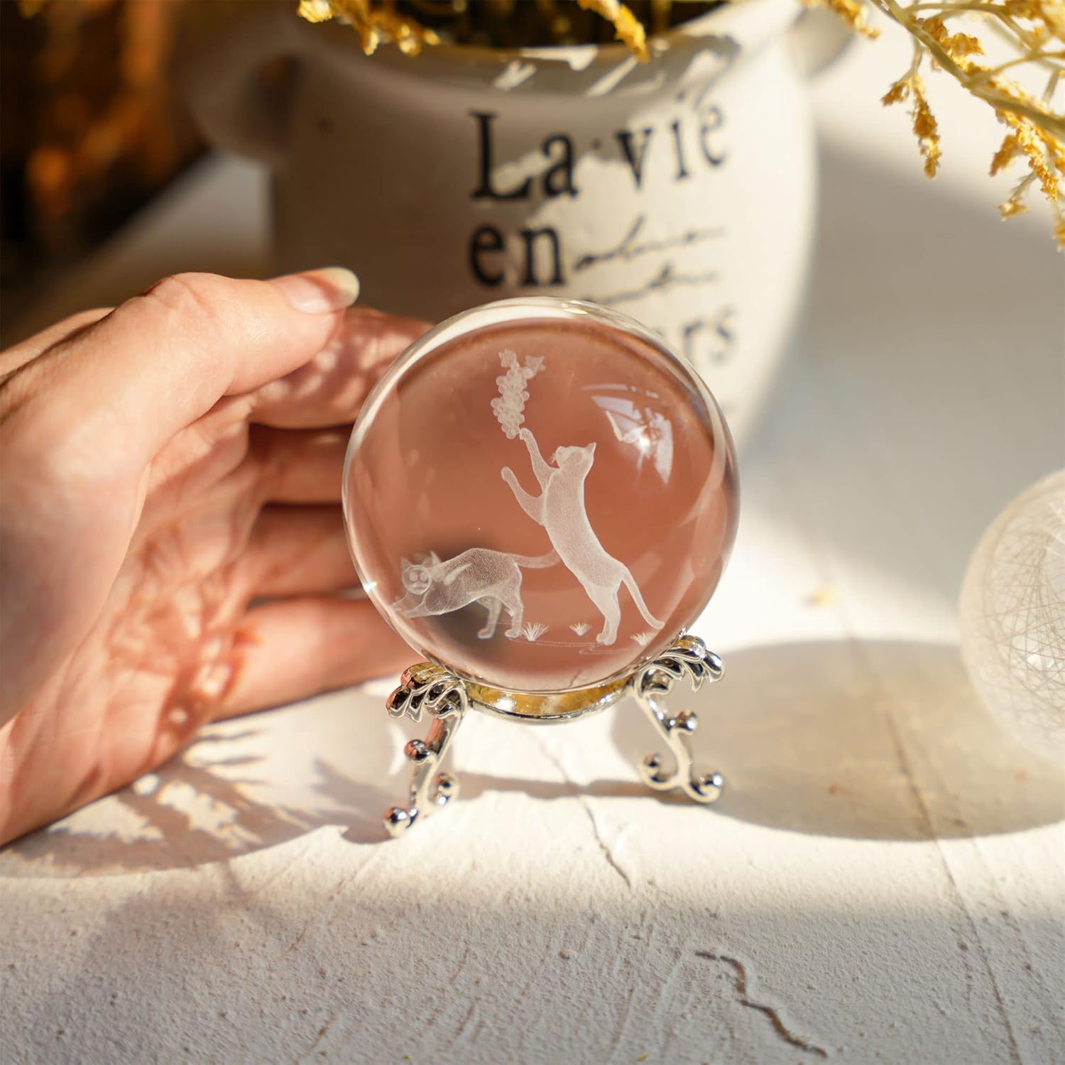 60mm Cat Crystal Ball with Met - 3D Printing Laser Cutting recension och pris