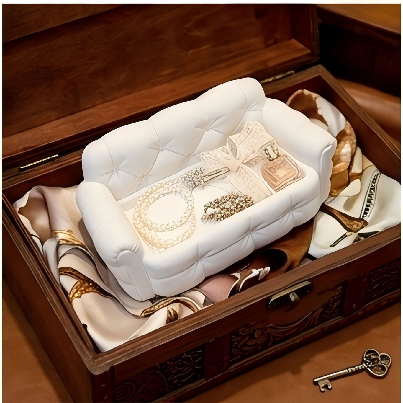 Mini Sofa Jewelry Storage Tray - 3D Printing Earrings recension och pris