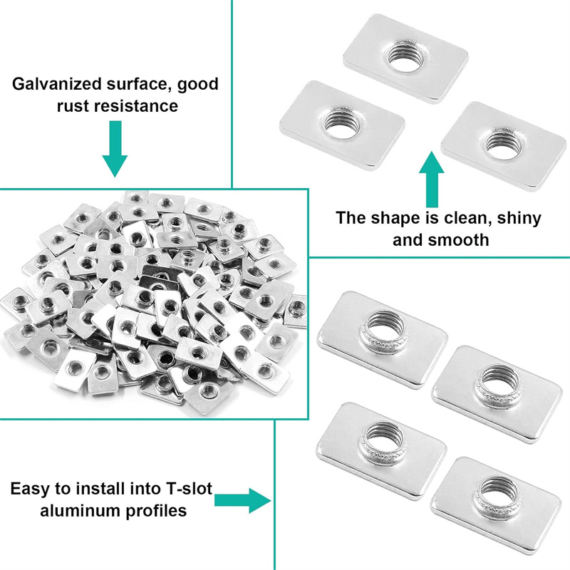 100pcs Flat Sliding T-Slot Nut - 3D Printer Enclosure Frame recension och pris