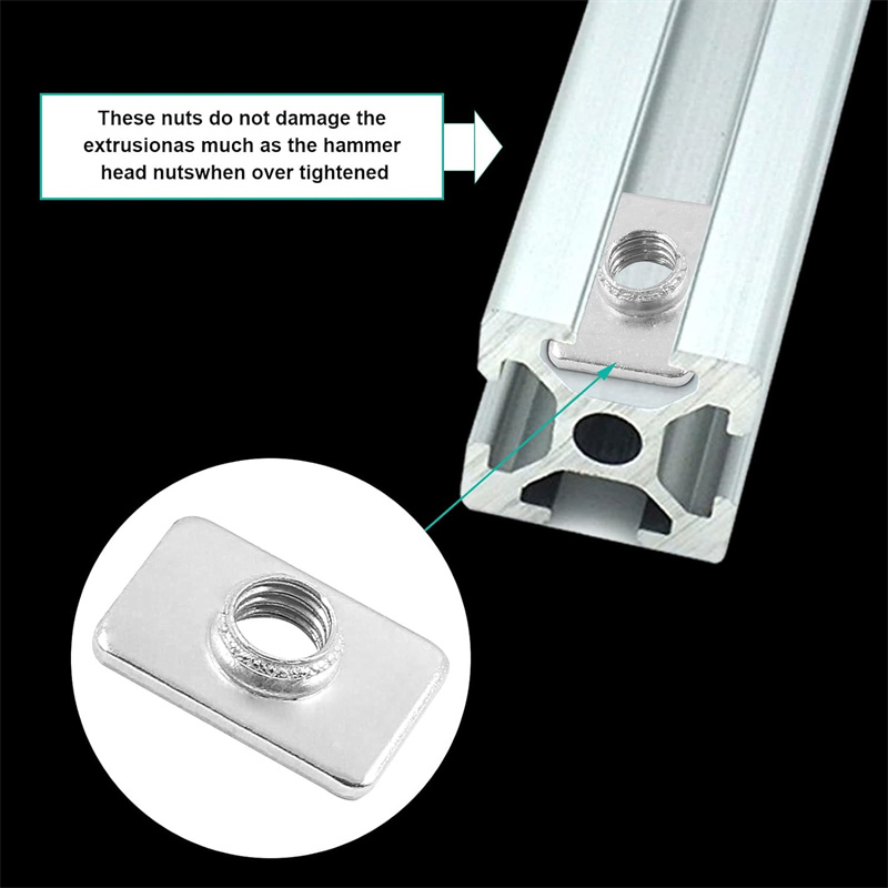 100pcs Flat Sliding T-Slot Nut - 3D Printer Enclosure Frame recension och pris