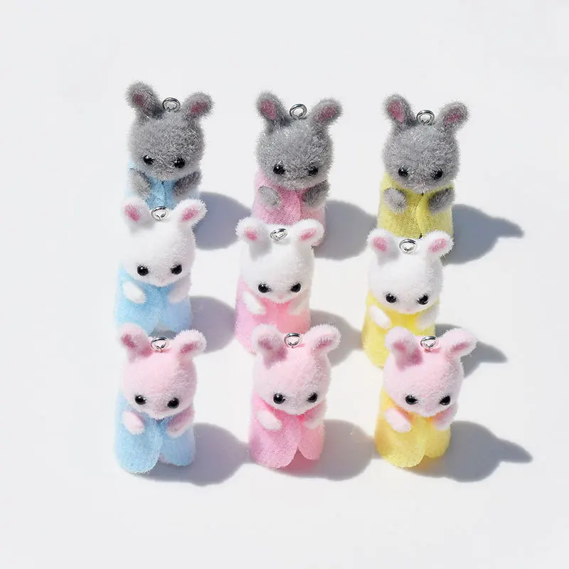 3Pcs 3D Flocking Resin Rabbit  - 3D Printing Earrings recension och pris