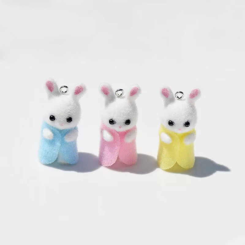 3Pcs 3D Flocking Resin Rabbit  - 3D Printing Earrings recension och pris