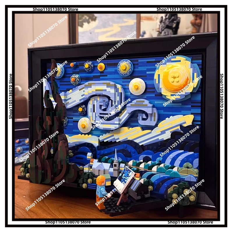 Van Gogh Starry Night 3D Build - 3D Printing Lego recension och pris