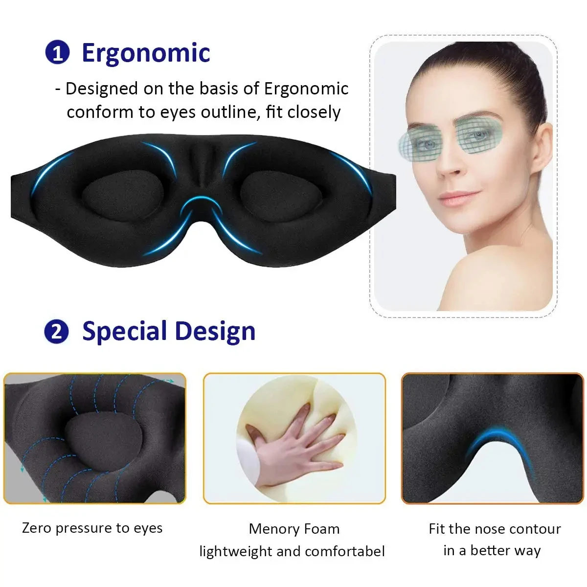 1/2/3PC 3D Sleeping Mask Block - 3D Printing Lego recension och pris