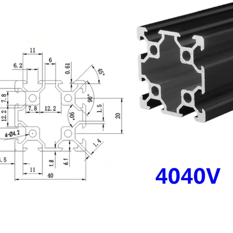 1PCS 4040 V-slot 4040V Black A - 3D Printer Enclosure Frame recension och pris
