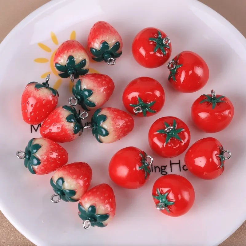 10 Pieces Realistic 3D Strawbe - 3D Printing Earrings recension och pris