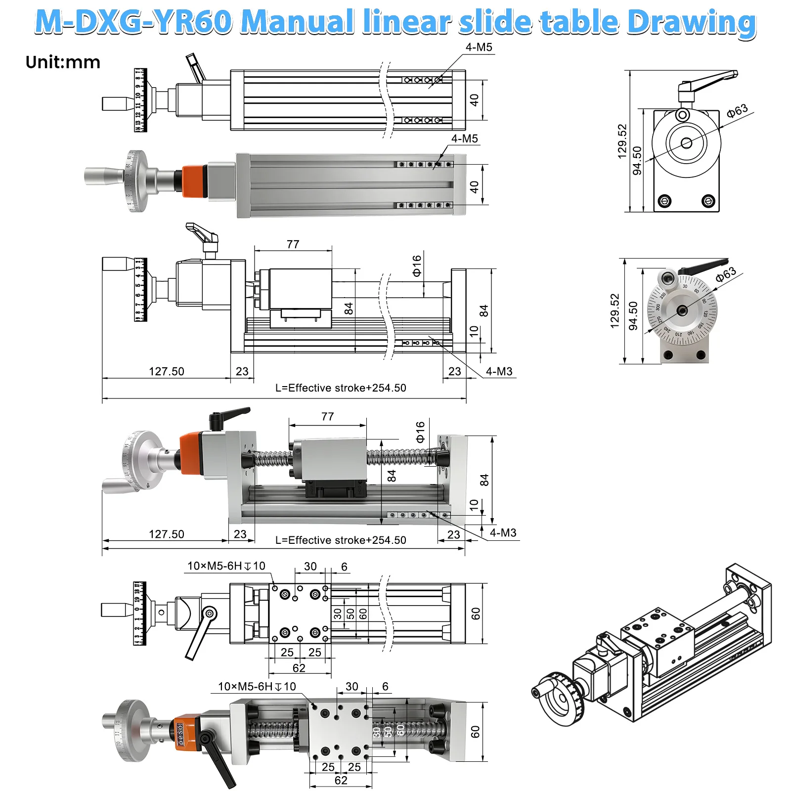 60KG Load Manual Linear Guide  - Linear Guide Rail recension och pris