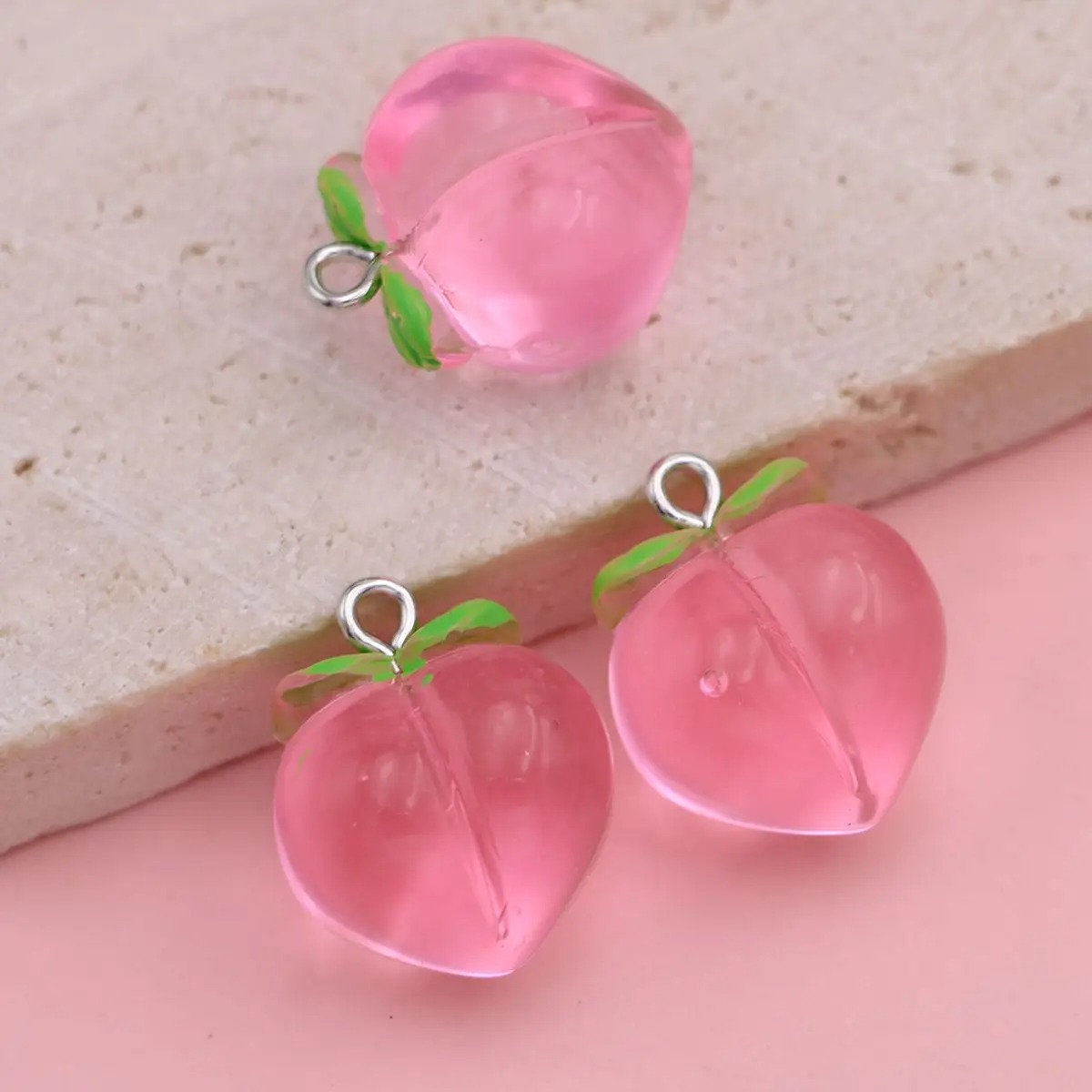 10Pcs Mini 3D Pink Peach Fruit - 3D Printing Earrings recension och pris