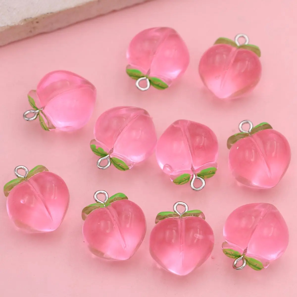 10Pcs Mini 3D Pink Peach Fruit - 3D Printing Earrings recension och pris